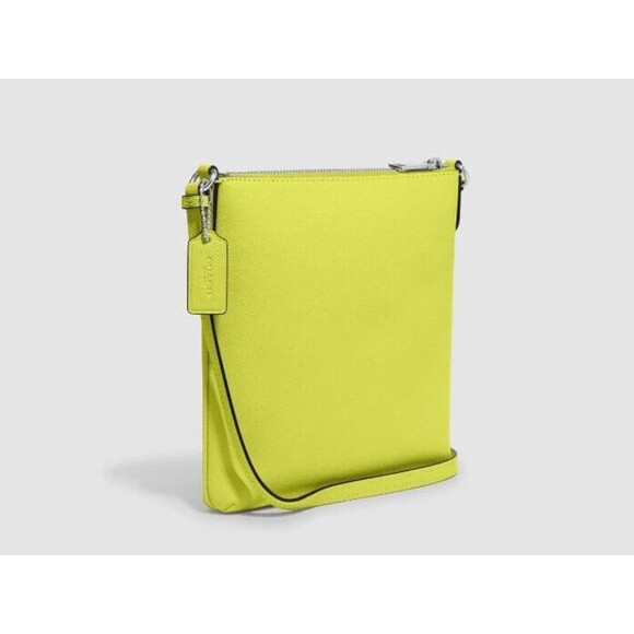 New Coach CE871 Mini Rowan File Bag Crossgrain Leather Bright Yellow - Picture 4 of 4